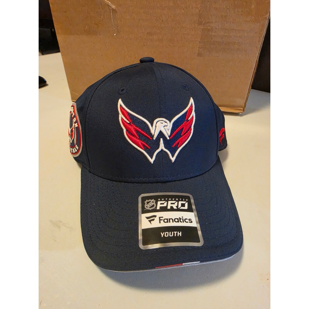 Washington Capitals Fanatics NHL Authentic‎ Pro Youth Snapback Hat Navy Blue New